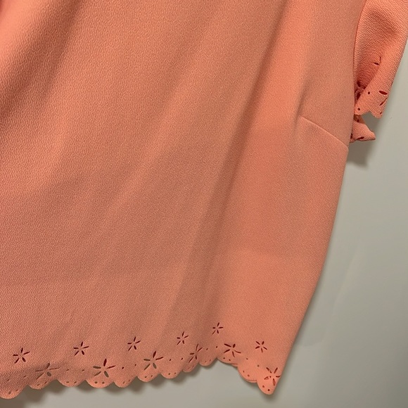 ALFRED SUNG | Peach Top Cut Flowers Hem - Picture 3 of 6